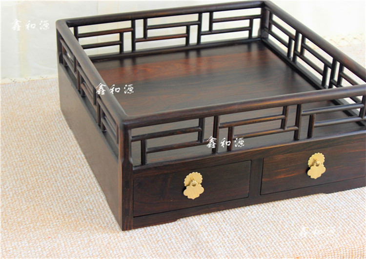 Gỗ mun tím mun Shi Shi 襄 都 承 盘 盘 - Cái hộp thùng gỗ sồi