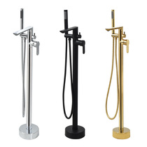 Bathtub shower faucet set European floor-standing bathtub shower faucet Full copper bath faucet Rotatable faucet