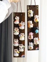 Japanese-made ceramic hand-painted seven-blessing Raccoon Cat porch living room wall wall hanging Japanese material shop move to open gift box