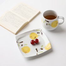 Japanese imported underglaze cake ceramic plate creative hand-painted dish Japanese small Bowl ceramic mug water Cup