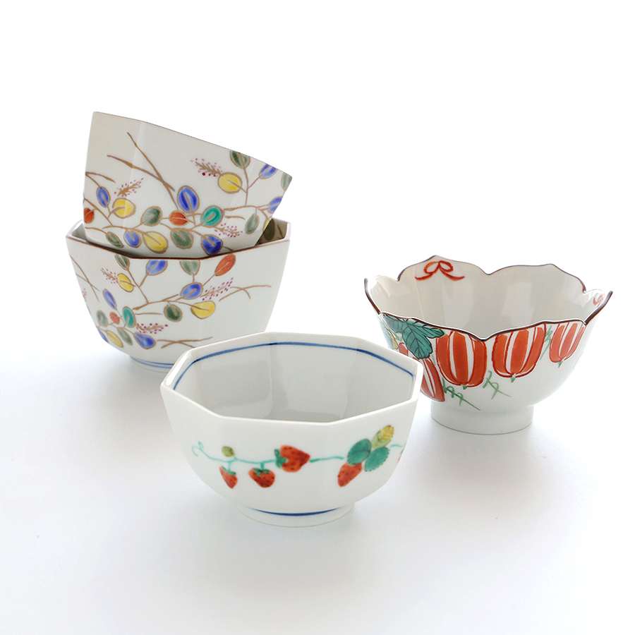 Japan System Imported Nine Valley Burning Ceramics Creativity Cute Little Bowls Irregular Hand-painted Japanese Style Fruit Cuisine Snacks Bowl