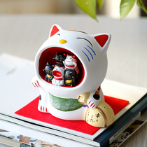  Japan imported Kyoto dragon and tiger works Lucky big mouth cat home lucky fortune decoration piggy bank piggy bank gift