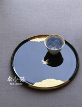 Japan imported Yamanaka Lacquerware 27 cm Yunhe Marubon plate Japanese lacquerware tray Tea plate Fruit plate