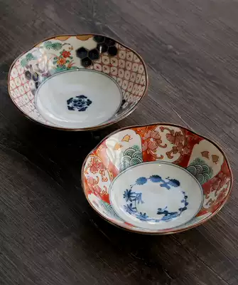 Spot Japanese imported Guyimanli Roo dyed brocade flower grass thousand bird beautiful ceramic bowl salad soup noodle bowl tableware
