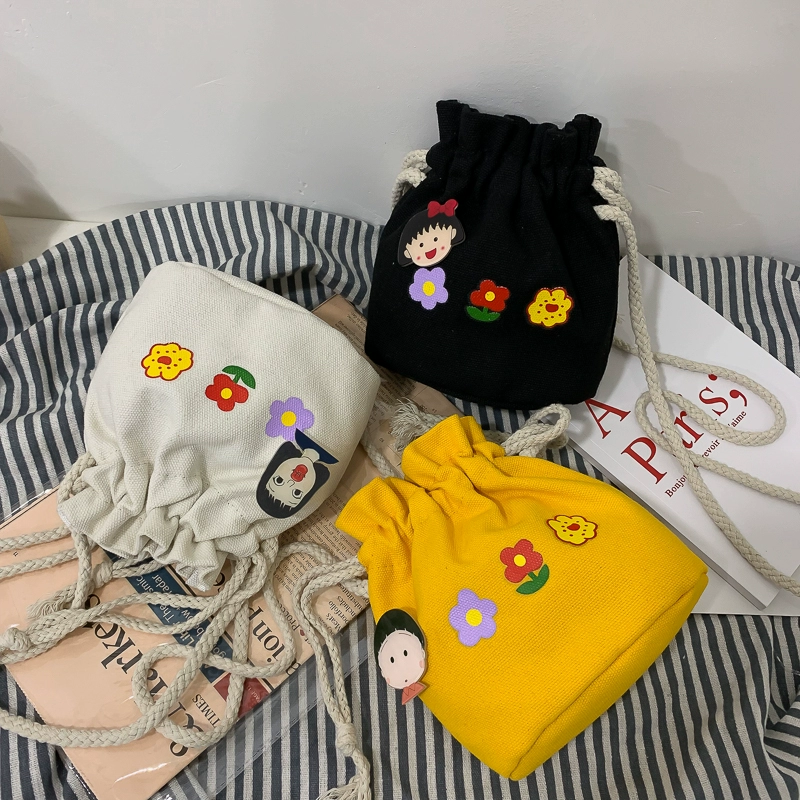 Bucket bag nữ mùa hè túi nhỏ túi nữ mới 2019 thủy triều túi canvas túi messenger túi nữ hoang dã trong vai túi - Túi xách nữ