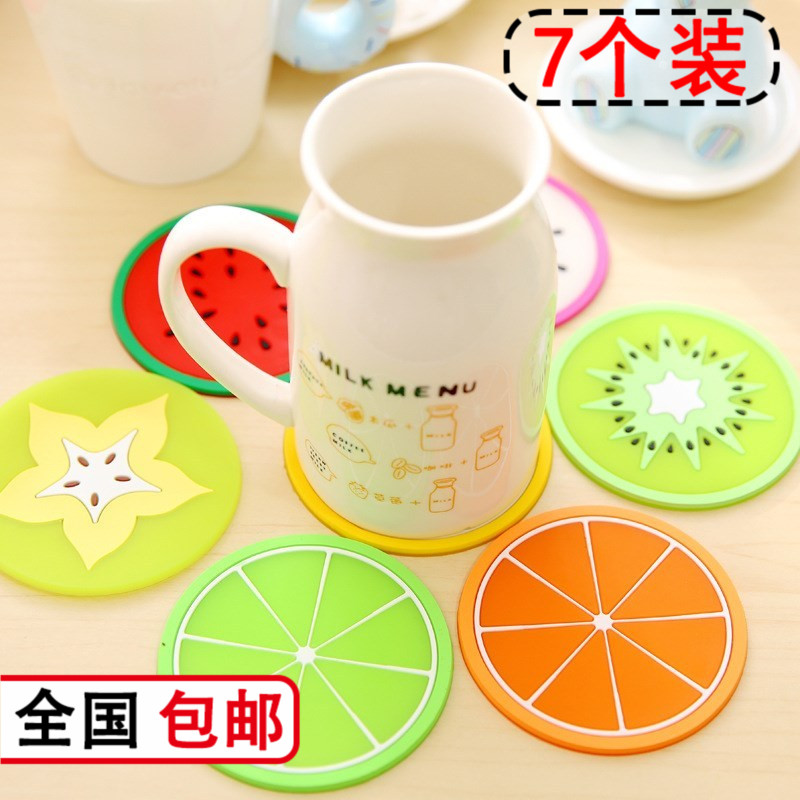 Japanese kitchen coaster insulation mat meal artifact simple anti-scalding silicone household non-slip cute cartoon fruit coaster