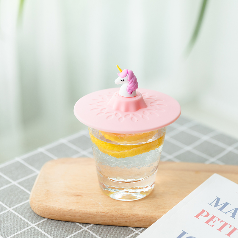 Ultra Cute Cartoon Food Grade Silicone Cup Cover Mark Cup Lid Seal Dust Cup Lid Cute Universal Fairy Cup Lid