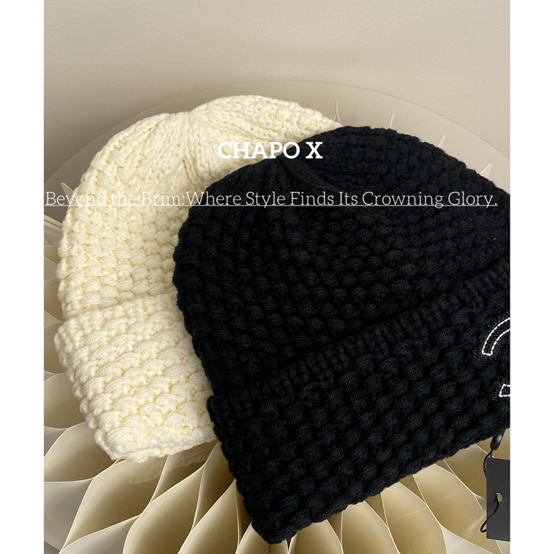 Chapo X/2025Ss Hot-Selling Recommended 25 New Versatile Waffle Knit Warm Embroidered Wool Hat