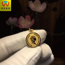 Gold Jewelry Customized 999 Foot Gold Fashion Queen Crown Head Gold Coin Pendant Necklace Brand Round Pendant