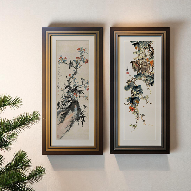 Yilin Picture Frame Landscape Painting New Chinese Style Calligraphy and Painting Framed Calligraphy Blank Frame Solid Wood Extra Large Size Photo Frame Wall Hanging