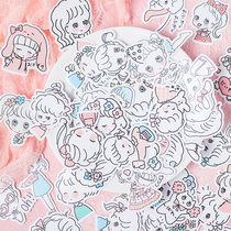 Honey you sauce 100 girl salt character cartoon hand account mobile phone decoration cute small paste hand account material paste