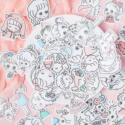 Honey you sauce 100 girl salt character cartoon hand account mobile phone decoration cute small paste hand account material paste