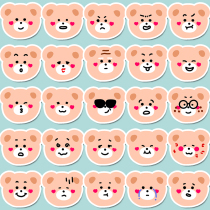 South Korea Ins Wind Hand Tent Sticker Small Bear Pattern Material Mobile Phone Notebook Glass Diy Decorative Expression Collage