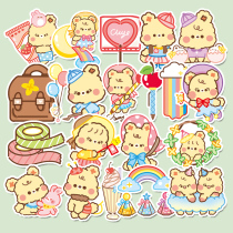 South Korea Ins Wind Hand Tent Sticker Small Bear Pattern Material Mobile Phone Notebook Glass Diy Decoration Adhesive Sticker