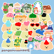 pompomorom Korea ins cute stickers cartoon decor with hand account Bendiy material diary companion paste