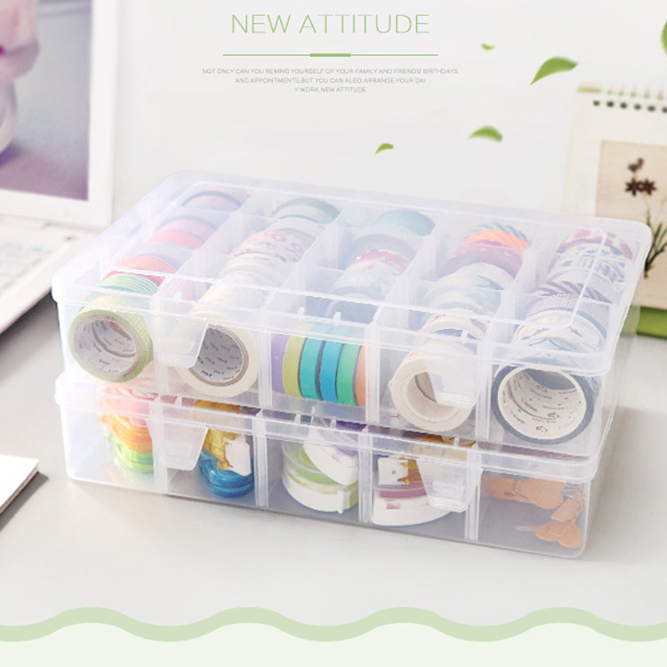 A minimal 15 - room and paper tape container box Transparent and paper tape box handbook stationery container box