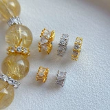 Аксессуар, браслет из кварца, кварц, бусины, прокладка, серебро 925 пробы, микроинкрустация, DIY