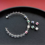 Аксессуар, браслет из кварца, кварц, браслет с одной бусиной с цирконом, бусины, серебро 925 пробы, микроинкрустация, DIY