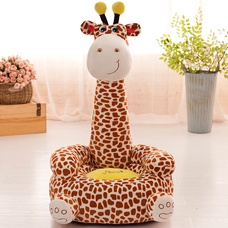 Giraffe Children's Sofa Lazy Cartoon Plush Toy Baby Seat Tatami Toddler Stool for Boys and Girls
