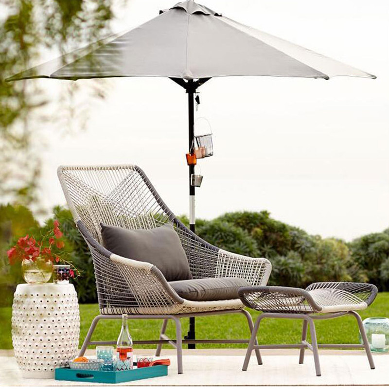 Outdoor balcony courtyard garden table chair rattan chair three-piece indoor and outdoor creative leisure lazy rattan sofa combination