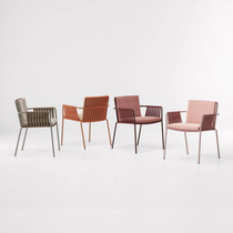 Outdoor courtyard garden slate dining table and chairs villa balcony waterproof rattan chair simple leisure outdoor terrace woven chair