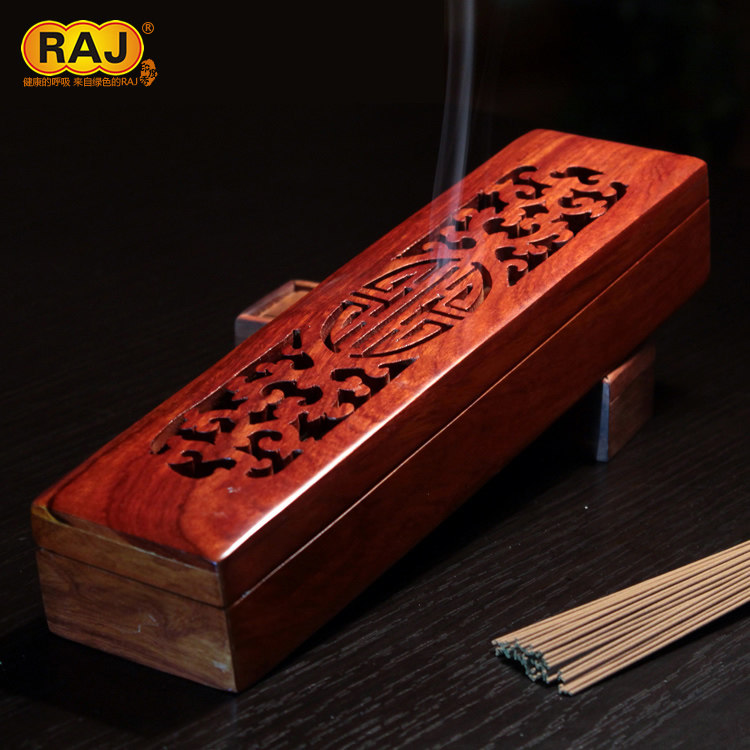 RAJ Indian Fragrant Flowers Pear Wood Wire Incense Box Home Hollowed-out Inlaid Bay Wire Incense Burner INCENSE BOX Incense Box burning incense stove