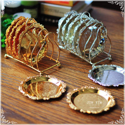 European-style mini cupcake plate, metal-plated silver snack inventory, small tasting plate, dried fruit dish