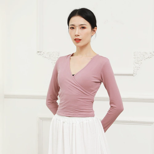 Одежда для современного танца, женская взрослая с длинными рукавами и V-образным вырезом, Латинский танец, балет, практика классического танца, лучший учитель, искусство, тест, новый стиль