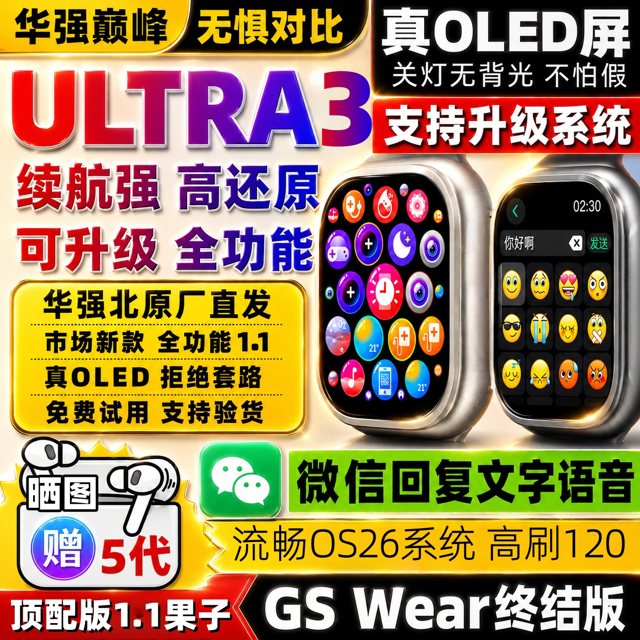 В июле на официальном сайте GSWear появились Ultra2 Huaqiangbei S10, новые спортивные часы топовой версии S9 с функцией smart NFC.