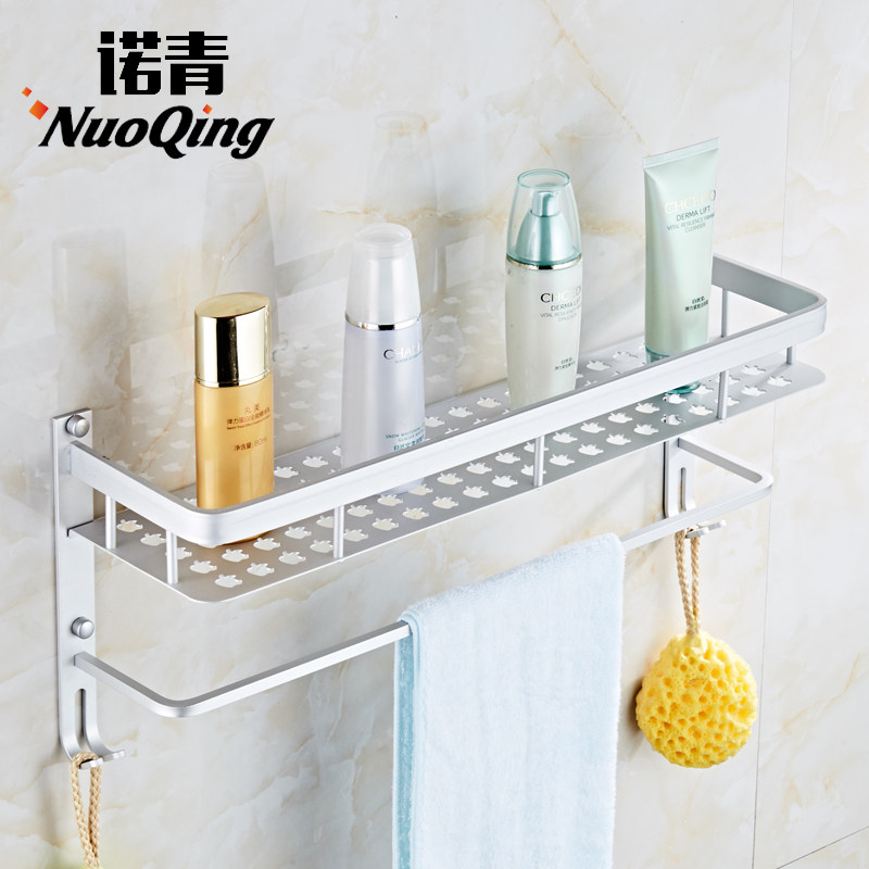 Non-perforated space aluminum towel rack Bath towel rack Three-layer bathroom shelf 2-layer powder room shelf Wall-mounted bath