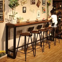 Vintage solid wood bar table chair against the wall long table bar table personality creative small water bar casual high stool home