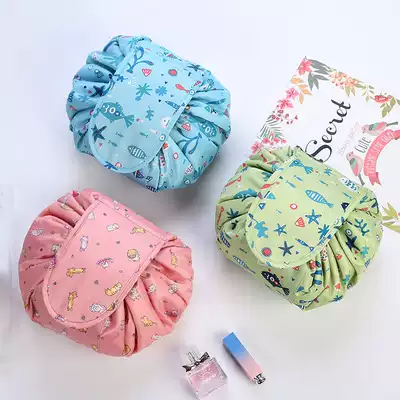 Ling Duo waterproof explosive lazy cosmetic bag portable drawstring travel Korea large capacity storage bag cosmetic bag wash bag