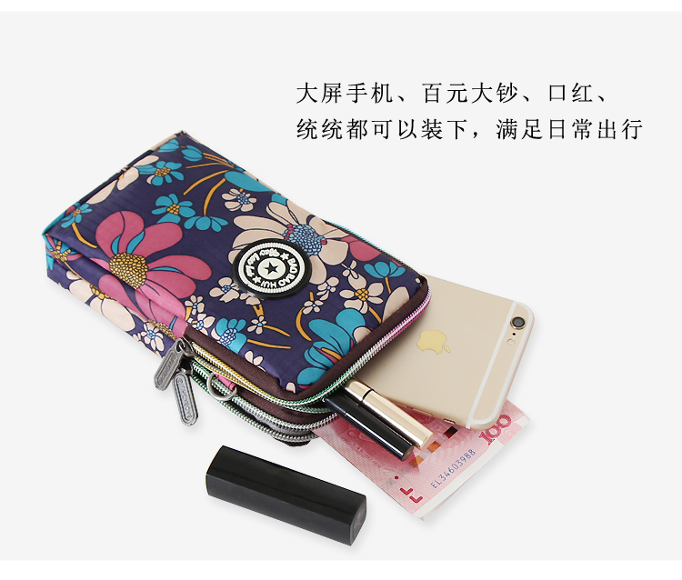 2018 new 2 dây kéo túi điện thoại nữ túi Messenger treo cổ túi điện thoại di động cổ tay coin purse key bao bì 8 Cộng Với cặp đeo chéo