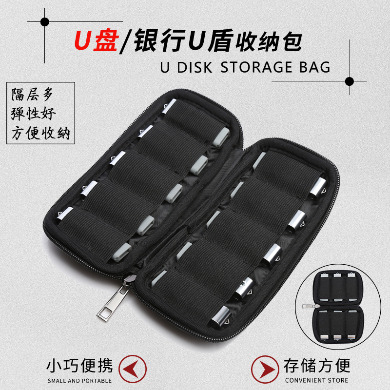 Mini portable U disk U shield storage bag Bank online bank K treasure finishing bag USB flash disk small box Neoprene protective case