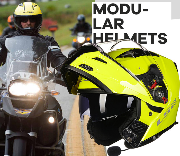 2017 new unveiling helmet LS2 safety helmet FF324 locomotive safety helmet double lens anti-fog multifunction composite armor