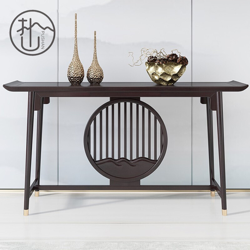 New Chinese style porch table Modern solid wood strip case Zen table table for table Simple hall end view table living room furniture