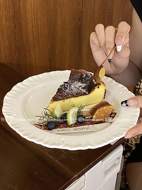 Korean ins Cream-Colored Ceramic Tableware Cake Dessert Plate Household High-Value Dinner Plate Fruit Salad Plate Salad Bowl