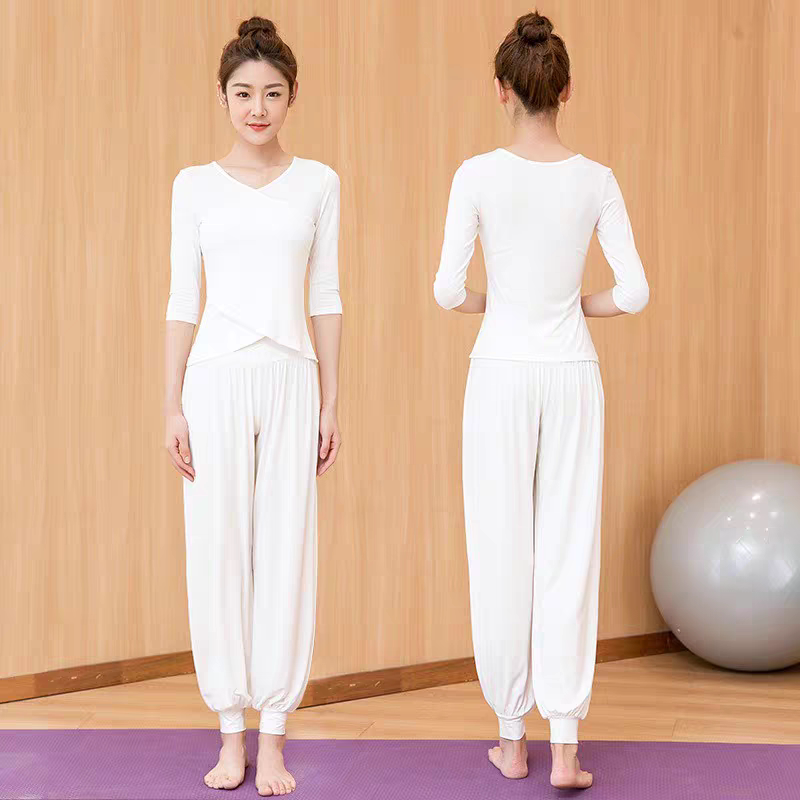 Dance Yoga Clothing Set for Women, High-End, Professional, Loose-Fitting Modal Cotton Sports Fitness Dance Performance Clothing