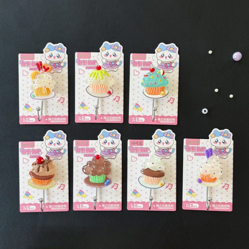 7cm Seamless Cartoon Household Transparent Hooks Nut Bowknot Cute Shape Wall Decoration Adhesive Hooks