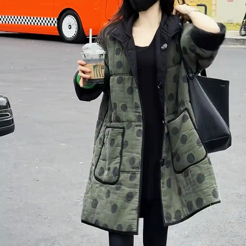 Ретро длинный зимний двусторонний пуховик для отдыха с пухом, удерживающая тепло стеганая демисезонная куртка, оверсайз, средней длины