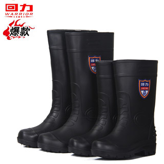 春秋回力时尚中筒高筒雨鞋男防滑水鞋劳保雨靴加厚胶鞋加棉套鞋