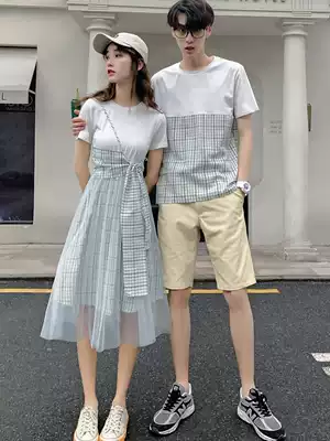 Very immortal couple summer dress two 2021ins short sleeve T-shirt set temperament you dress me dress