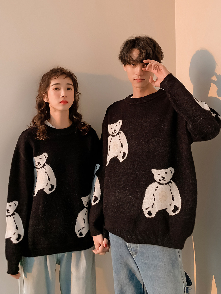 Christmas lovers wear autumn wild fried street sweater men's autumn and winter Korean version loose ins super fire trend thickened