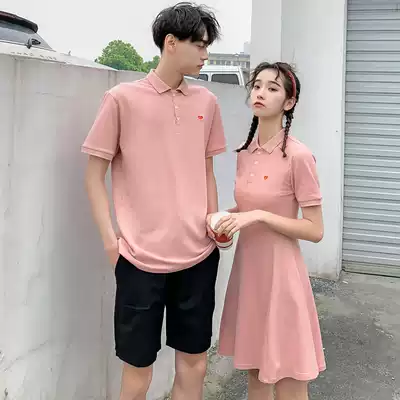 Couple dress summer clothes 2021 New ins short sleeve t-shirt your clothes my skirt temperament niche design feeling a skirt dress