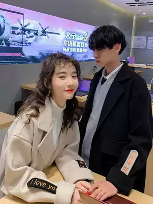 Winter lovers, Autumn, medium and long version of trench coat, men's woolen coat, autumn and winter, thick temperament, Korean version of woolen jacket