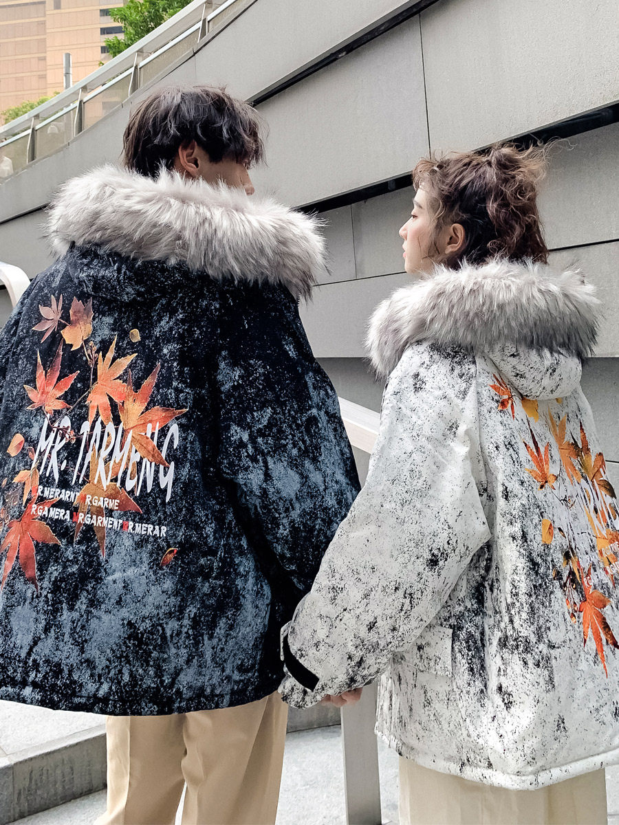 roora couple winter down cotton clothes men's quilted jacket winter thickened ins Harajuku wind Korean version of the tide fried street jacket