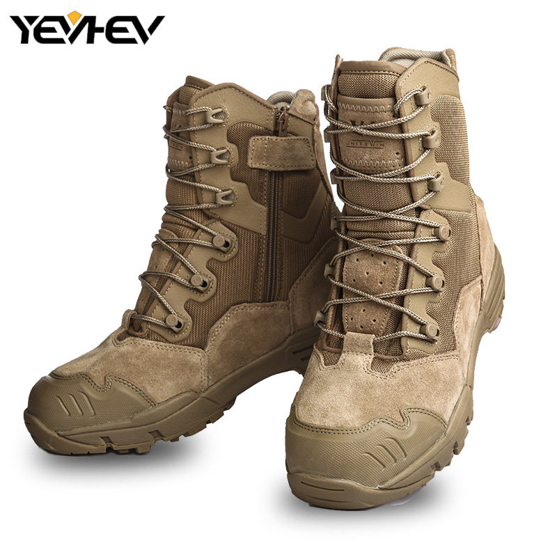 Combat Training Boots Men's Summer Non-slip Abrasion Resistant Combat Shoes Waterproof Tactical Boots High Cylinder Land War Boots Desert Mountaineering Boots