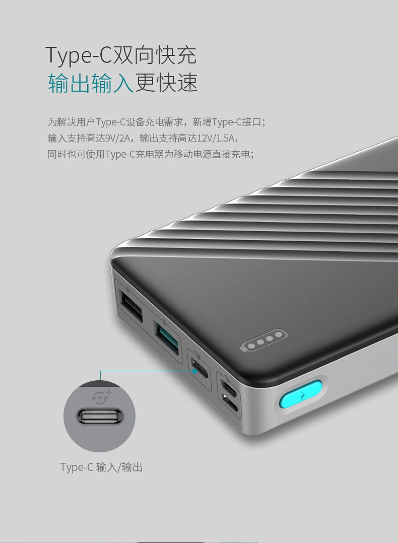 Romans Power Bank 20000 mAh 18w sạc nhanh hai chiều công suất lớn Nguồn điện di động QC PD sạc nhanh tùy chỉnh 2W - Ngân hàng điện thoại di động