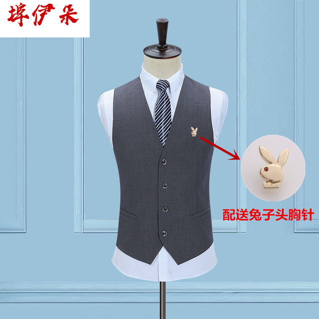 Spring and Autumn Korean style trendy slim suit vest for men's British suit men vest casual professional vest groomsman vest