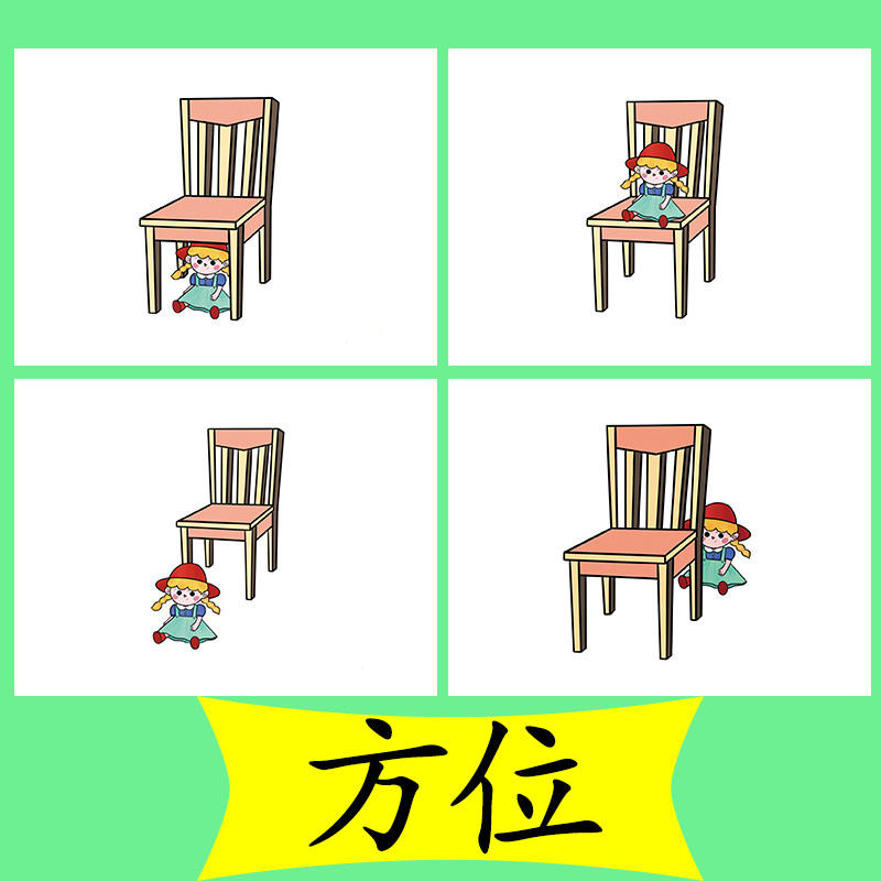 空間方位概念卡片 上下前後左右認知卡 兒童邏輯思維教具